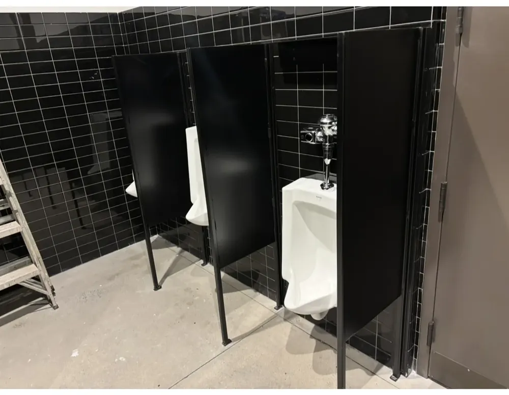 Black Restroom Urinal Partitions