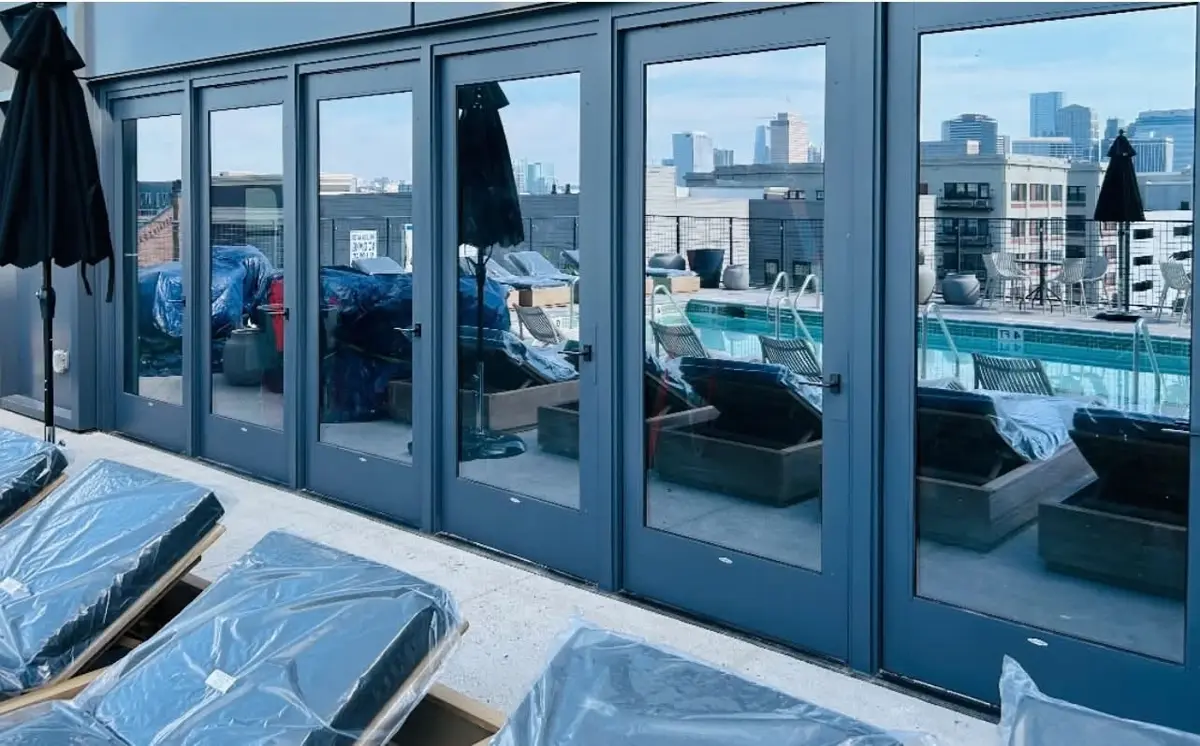 Rooftop Pool Deck Aluminum Door Wall